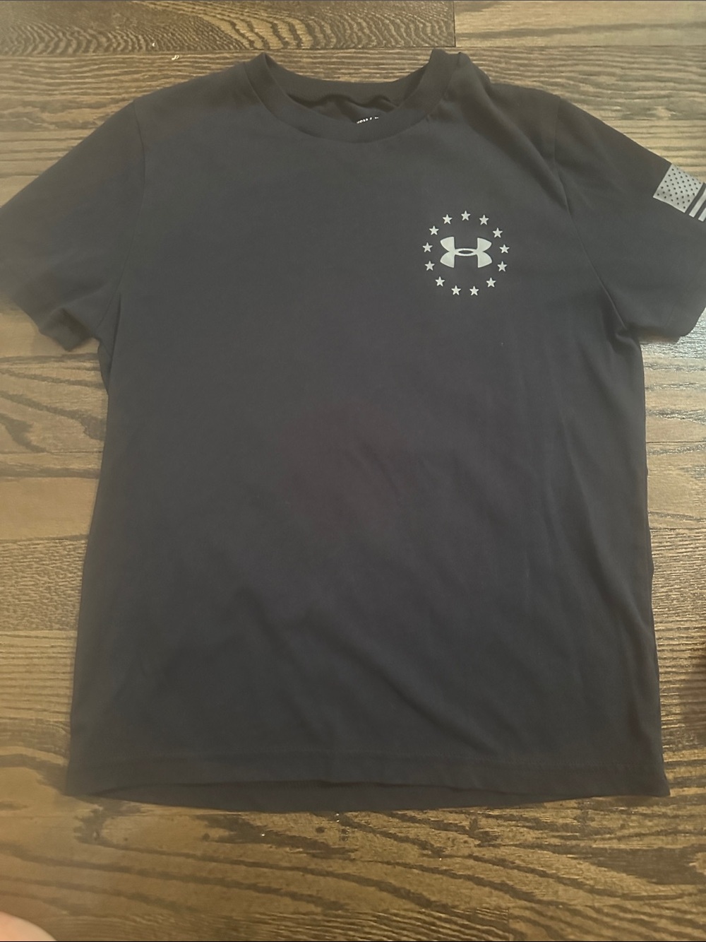 Under Armour Black Short Sleeve Logo Tee with Star Emblem